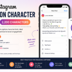 instagram caption character limit infographic showing 2200 characters and best practices