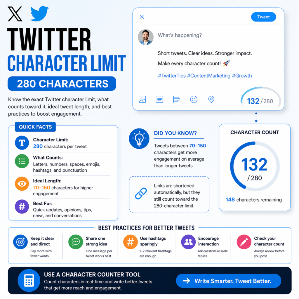 twitter character limit infographic