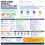 how long should a blog post be infographic showing ideal 1500 to 2500 words for SEO